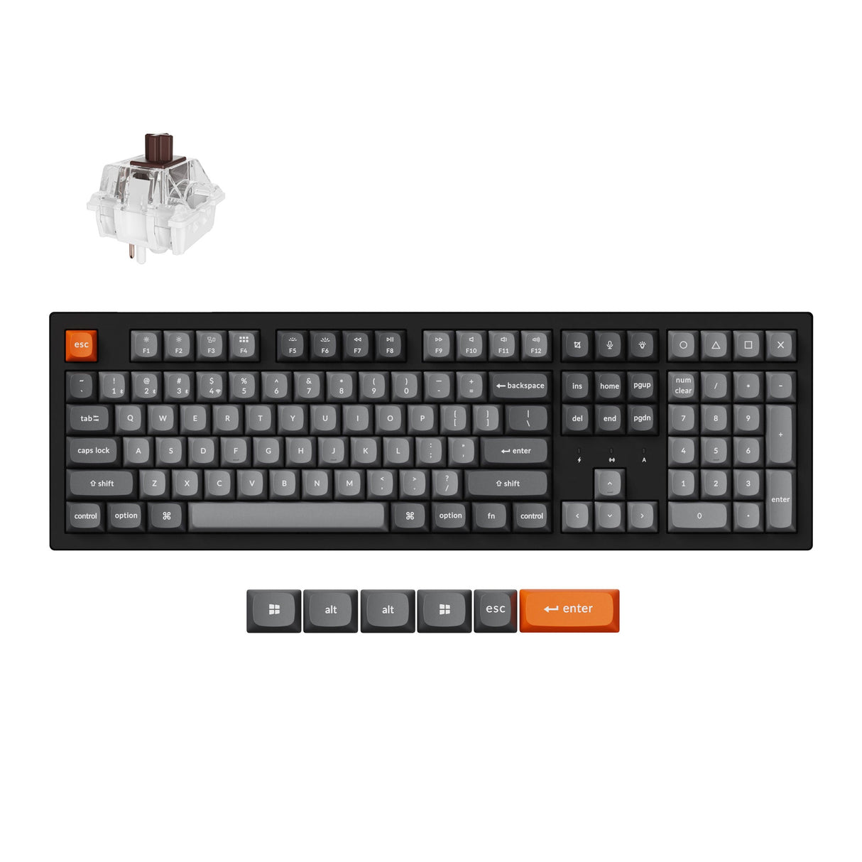 Keychron K10 Max QMK Wireless Custom Mechanical Keyboard RGB Backlight 100% Layout Fully Assembled for Mac Windows Linux Hot Swappable Keychron Super Brown