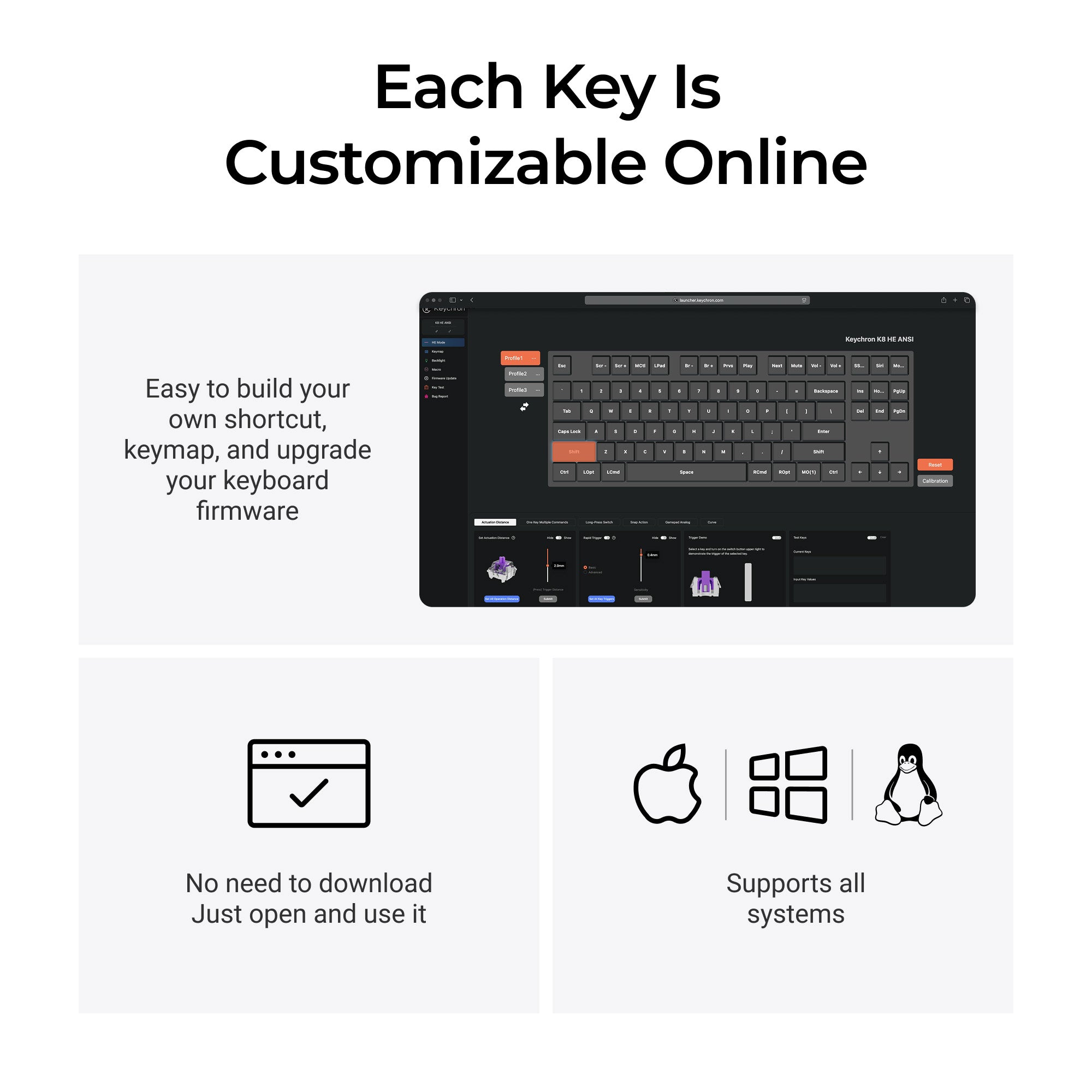 Keychron K8 HE Wireless Magnetic Switch Custom Keyboard