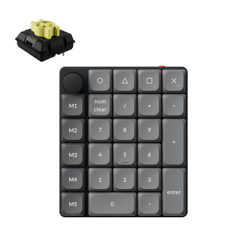 Keychron K0 Max QMK custom number pad fully assembled knob black frame for Mac Windows Linus RGB backlight with hot-swappable Keychron Milk POM switch banana