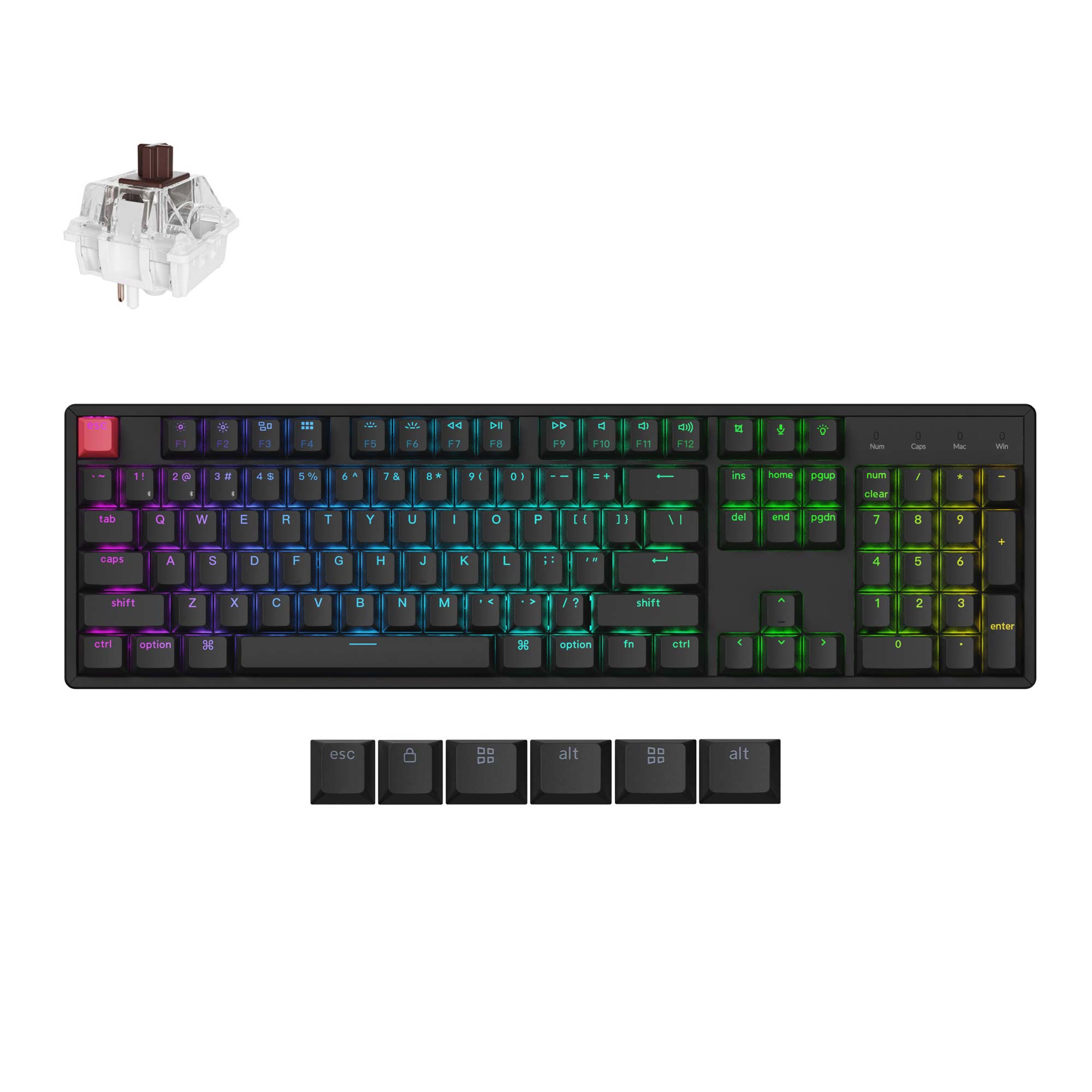 PC周辺機器 Keychron K2 V2 WIRELESS l RGB BROWN Keychron K2ワイヤレスメカニカルキーボード（バージョン2）（US