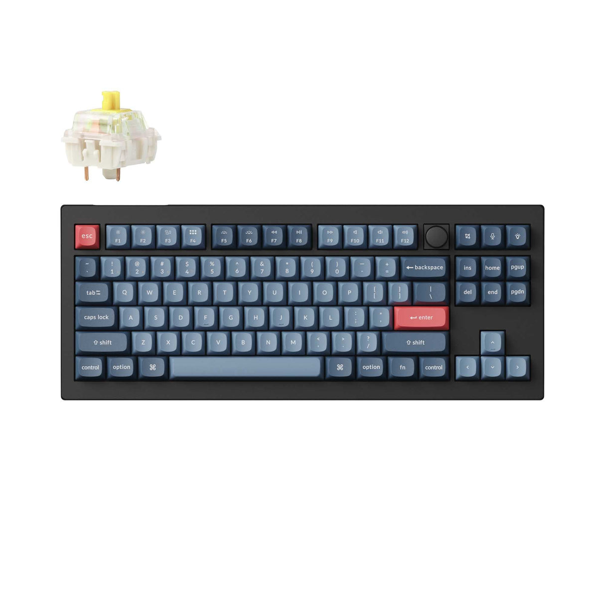 Keychron V3 Max QMK/VIA Wireless Custom Mechanical Keyboard 80% Layout Fully Assembled Knob for Mac Windows Linux Gateron Jupiter Banana