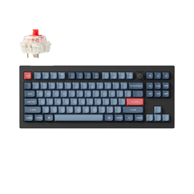 Keychron V3 Max QMK/VIA Wireless Custom Mechanical Keyboard 80% Layout Fully Assembled Knob for Mac Windows Linux Gateron Jupiter Red