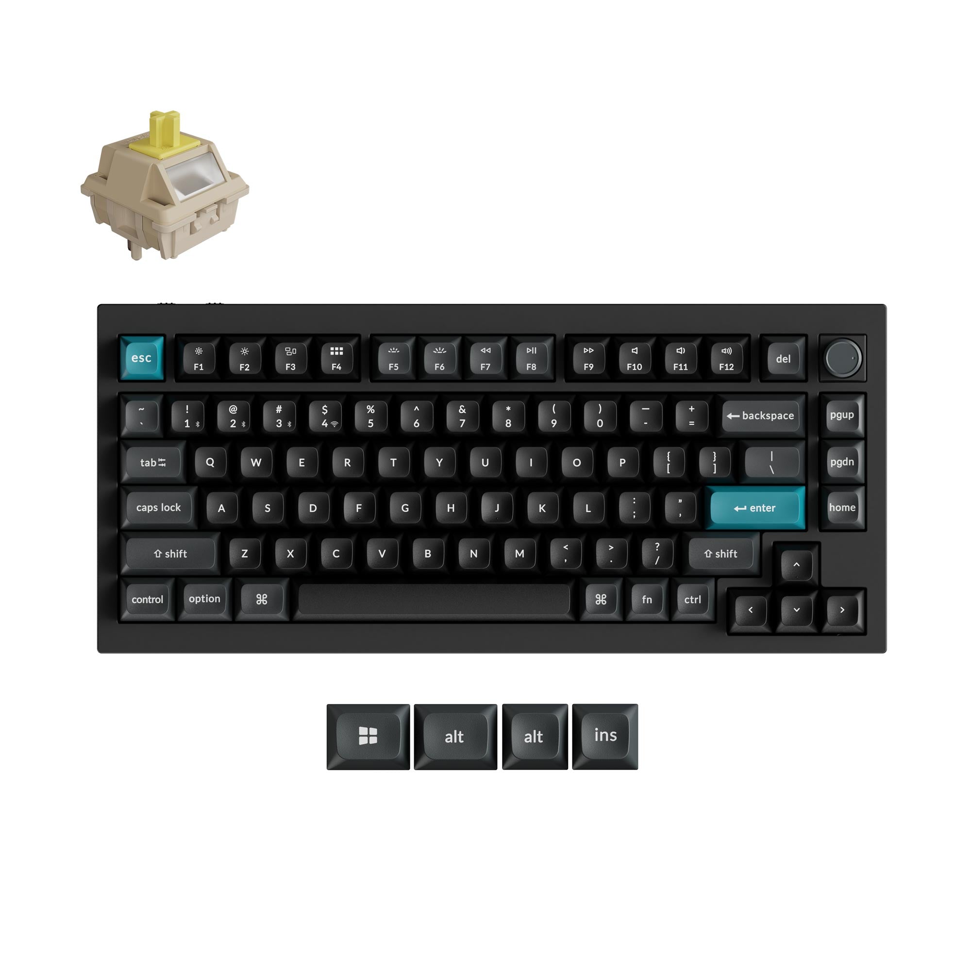 Q1 Ultra 8K Wireless Hot-swappable RGB Backlight Banana Switch - Black