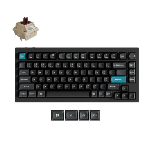Q1 Ultra 8K Wireless Hot-swappable RGB Backlight Brown Switch - Black