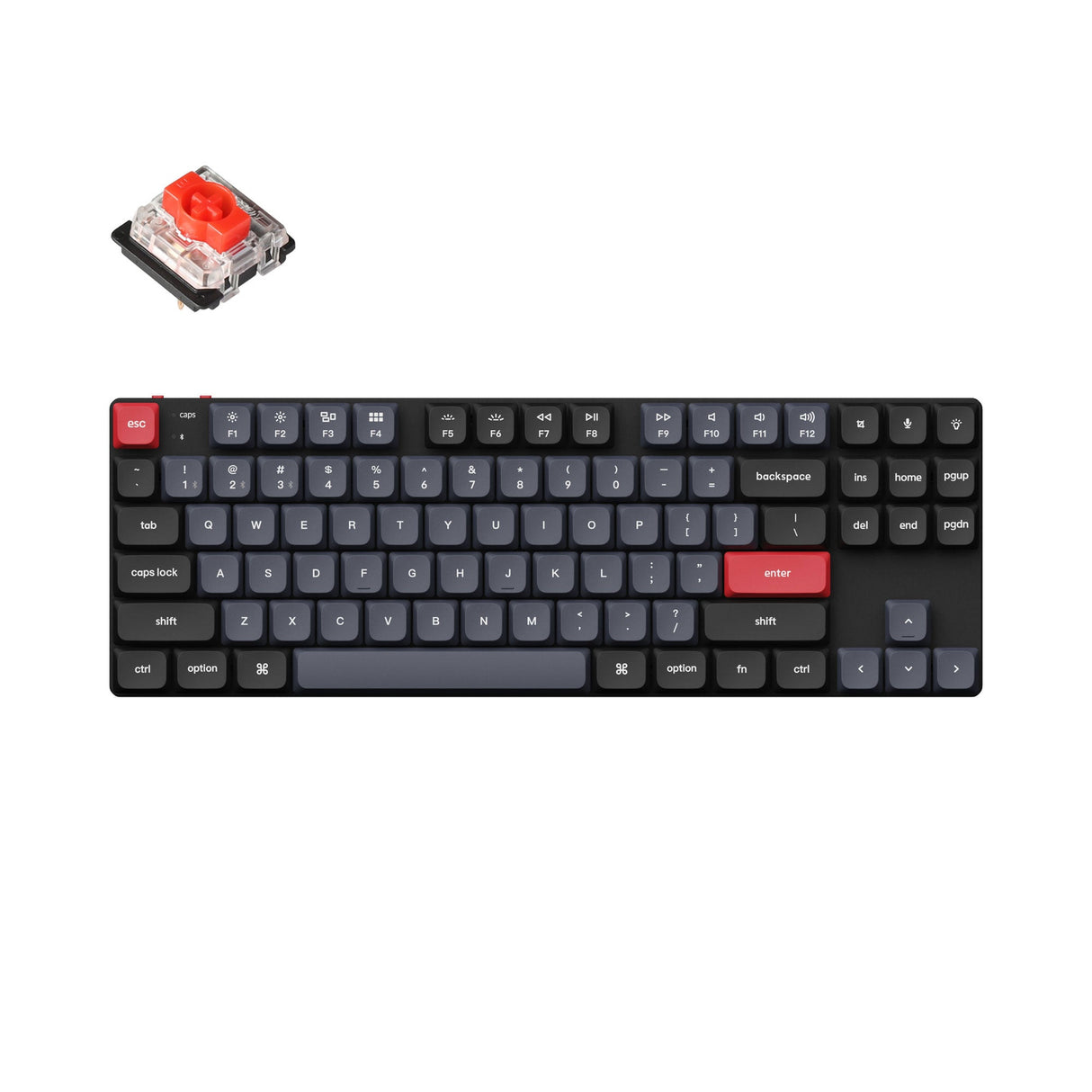 Keychron K1 Pro QMK/VIA ultra-slim custom mechanical keyboard 80 percent tenkeyless layout for Mac Windows Linux hot-swappable low-profile Gateron red