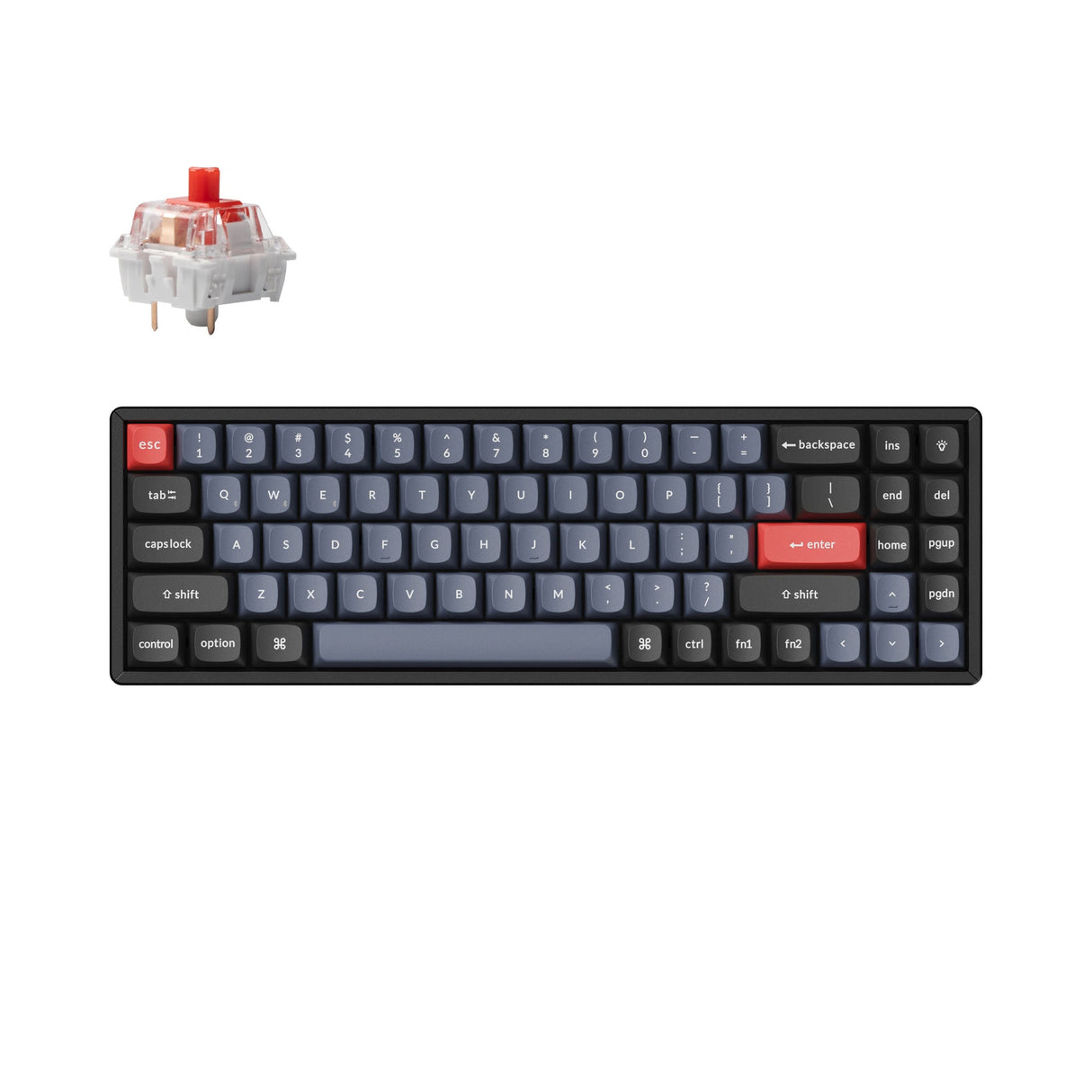 Keychron K14 Pro QMK VIA Wireless Custom Mechanical Keyboard for Mac Windows Linux hot-swappable with MX Switch RGB Backlight Aluminum with Keychron K pro switch Red