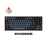 Keychron Q3 QMK VIA Custom Mechanical Keyboard Tenkeyless Full Aluminum Black Frame Knob Swiss ISO Layout For Mac Windows Hot Swappable Gateron G Pro Red