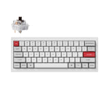 Keychron Q4 Pro QMK/VIA wireless custom mechanical keyboard 60 percent layout full aluminum white frame for Mac WIndows Linux with RGB backlight and hot-swappable K Pro switch brown