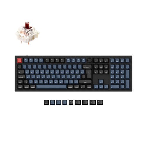 Keychron Q6 QMK VIA custom mechanical keyboard full size aluminum black frame knob Nordic ISO layout for Mac Windows Hot Swappable Gateron G Pro Brown