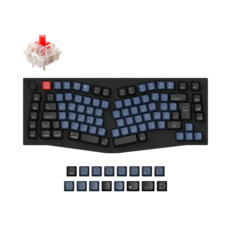 Keychron Q10 QMK VIA custom mechanical keyboard Alice layout full aluminum frame for Mac Window Linux fully assembled knob black German DE ISO layout Gateron G pro switch red